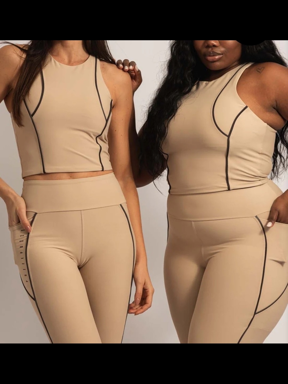 Beige Active Tank & Legging Set